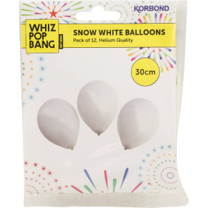 5 PACK of Korbond White Balloons 12 pack