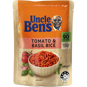 5 PACK of Uncle Ben's Microwave Tomato & Basil Rice 250g