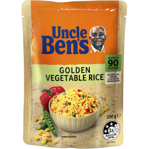 5 PACK of Uncle Ben's Microwave Golden Vegetable Rice Pouch 250g