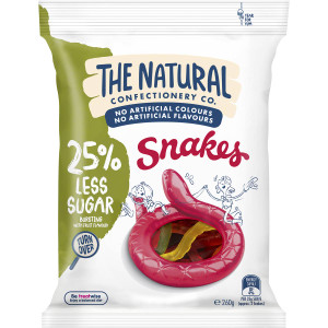 5 PACK of The Natural Confectionery Co. Snakes Reduced Sugar  260g