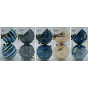 5 PACK of Christmas Safari Baubles Assorted 2 pack