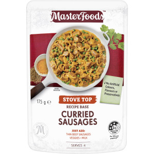 5 PACK of Masterfoods Recipe Base Curried Sausages 175g