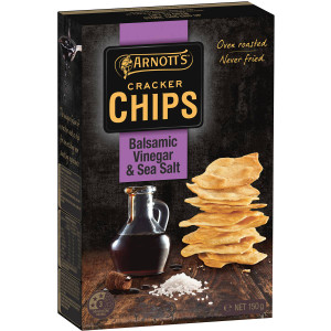 5 PACK of Arnott's Cracker Chips Sea Salt & Balsamic Vinegar 150g