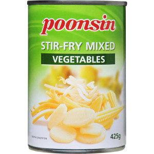5 PACK of Poonsin Canned Stir Fry Vegetables Mixed 425g