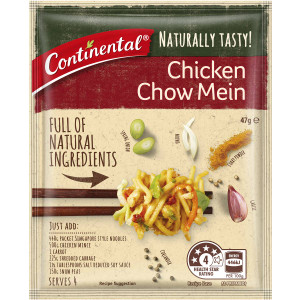 5 PACK of Continental Naturally Tasty Chicken Chow Mein Recipe Base 47g
