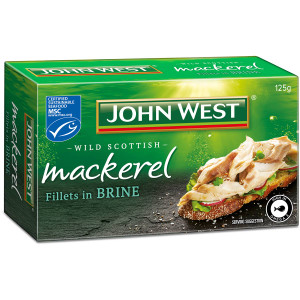 5 PACK of John West Mackerel Fillets 125g