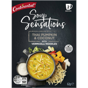 5 PACK of Continental Soup Sensations Thai Pumpkin & Coconut 62g