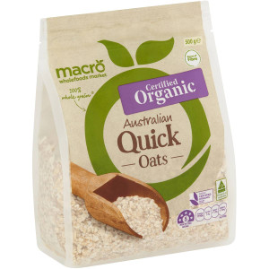 5 PACK of Macro Organic Quick Oats 500g