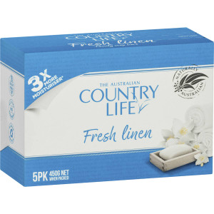 5 PACK of Country Life Soap Bar Fresh Linen 5 pack