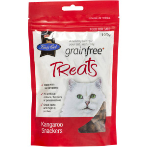 5 PACK of Fussy Cat Grain Free Kangaroo Snackers Cat Treats 100g
