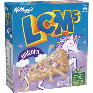 5 PACK of Kellogg's Lcms Unicorn Puffed Rice Snack Bars 132g