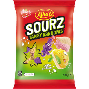5 PACK of Allen's Sourz Tangy Randoms 170g