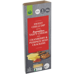 5 PACK of WW Cheese Slices With Sweet Chilli Dip & Artisan Crackers 50g