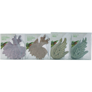 5 PACK of Christmas Woodland Hanging Decoration Assorted