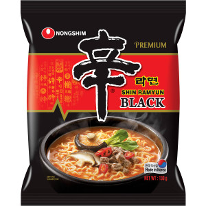 5 PACK of Nong Shim Shin Ramyun Instant Noodle Black 130g
