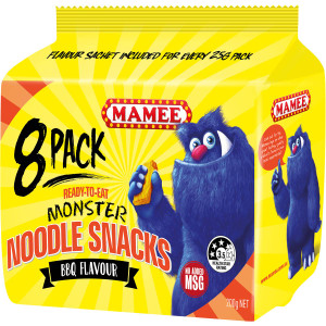 5 PACK of Mamee Noodle Snacks Bbq 8pk 200g