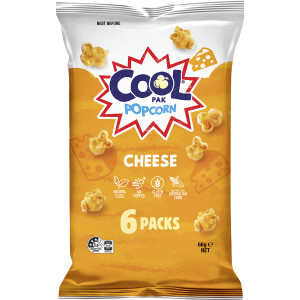 5 PACK of Cool Pak Cheese Popcorn Multipacks 11g x6 pack