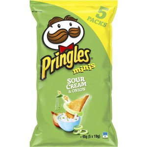5 PACK of Pringles Minis Sour Cream & Onion Chips Multi 134g