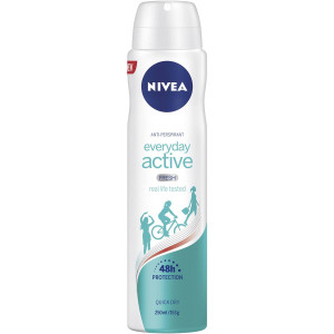 5 PACK of Nivea Everyday Active Fresh Aerosol Antiperspirant Deodorant 250ml
