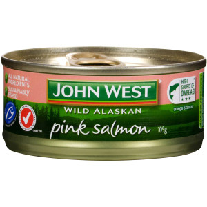 5 PACK of John West Salmon Pink 105g