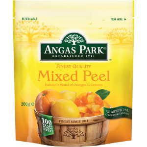 5 PACK of Angas Park Fruit Mixed Peel Oranges & Lemons 200g