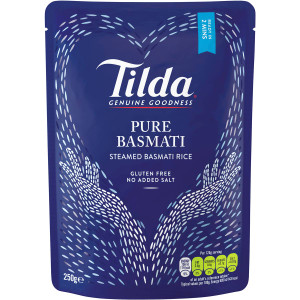 5 PACK of Tilda Microwave Steamed Pure Basmati Rice 250g