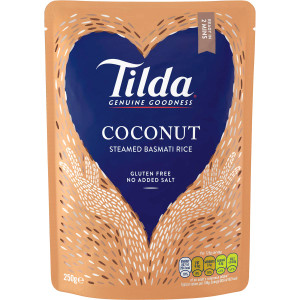 5 PACK of Tilda Microwave Coconut Basmati Rice 250g