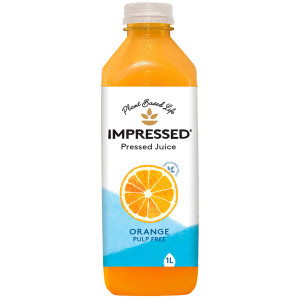 5 PACK of Impressed Essentials Orange Juice Pulp Free 1l