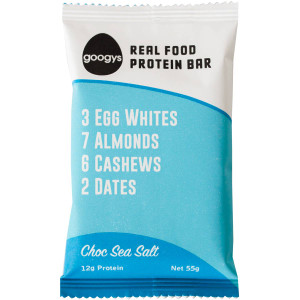5 PACK of Googys Choc Sea Salt Protein Bar 55g