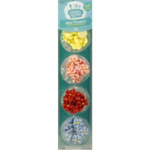5 PACK of Creative Kitchen Mini Flowers Cake Decorations 48 pack