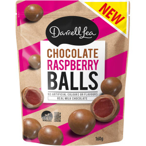 5 PACK of Darrell Lea Chocolate Raspberry Balls 160g