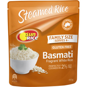 5 PACK of Sunrice Microwave Indian Aromatic Basmati Rice 450g