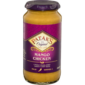 5 PACK of Patak's Mango Chicken Curry Simmer Sauce 450g