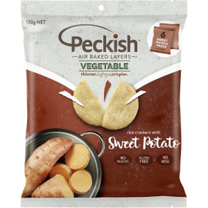 5 PACK of Peckish Rice Crackers With Sweet Potato Multibag 6 pack