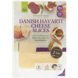 5 PACK of WW Danish Havarti Cheese Slices 200g