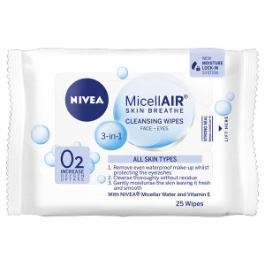 5 PACK of Nivea Micellar 3 In 1 Face Cleansing Wipes 25 pack