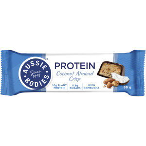 5 PACK of Aussie Bodies Protein Bar Coconut Almond Crisp 36g