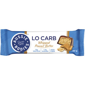 5 PACK of Aussie Bodies Lo Carb Whipped Peanut Butter Bar 50g