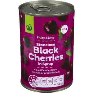 5 PACK of WW Black Cherries Stoneless In Syrup 415g