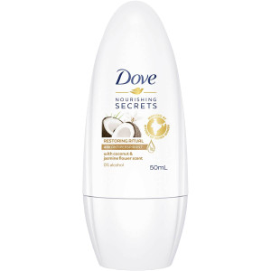 5 PACK of Dove Antiperspirant Roll On Coconut & Jasmine Flower 50ml