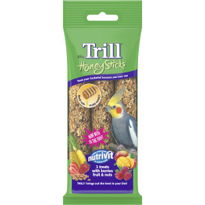 5 PACK of Trill Bird Honey Stick Variety Cockatiels 105g