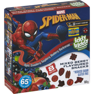 5 PACK of Iddy Biddy Fruit Snacks Berry 20g x8 pack