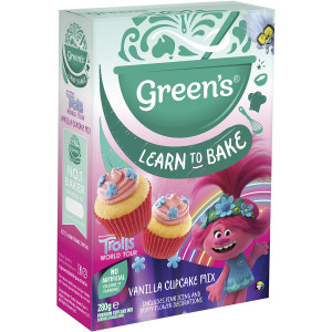 5 PACK of Green's Trolls Learn To Bake Vanilla Cupcake Mix 280g