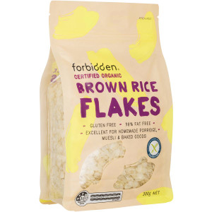5 PACK of Forbidden Foods Organic Brown Rice Flakes 300g