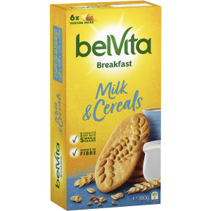 5 PACK of Belvita Milk & Cereal Breakfast Biscuits 300g
