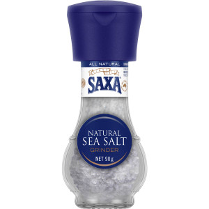 5 PACK of Saxa Natural Sea Salt Grinder 90g