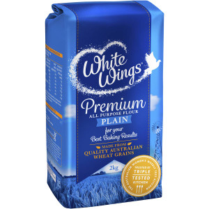 5 PACK of White Wings Plain Flour  2kg