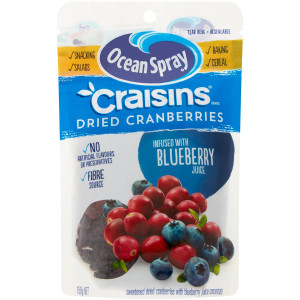5 PACK of Ocean Spray Craisins Dried Cranberries Infused With Blueberry Juice 150g