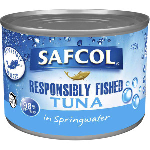 5 PACK of Safcol Responsibly Fished Tuna In Spring Water 425g