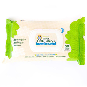 5 PACK of Happy Little Camper Flushable Baby Wipes  50 pack